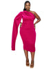 Spade One Shoulder Cape Dress - thumbnail