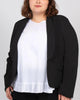 Luce Open Front Blazer Rounded Lapel Black - thumbnail