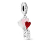Balloons Dangle Charm With Clear Cubic Zirconia in Silver - thumbnail