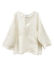 Jallaba Tunic in Soft White Linen - thumbnail