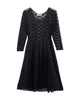 Sheer Lace Mesh Dress- Black - thumbnail