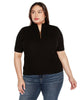 Plus Size Ribbed Zip Mock Neck Sweater - thumbnail