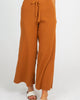 Rib Knit Flare Pants In Caramel - thumbnail