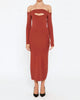 Laina Dress In Chestnut - thumbnail