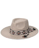 Women'S Aztec Trim Band Vegan Felt Panama Hat In Dark Taupe - thumbnail