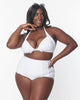 Unique Vintage White Halter Swim Top - thumbnail