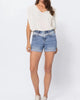 2-Tone Yoke High Rise Short In Blue - thumbnail