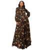 Camo Bella Donna Dress with Ribbon and Puffed Out Sleeves - thumbnail