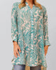 Cezanne Tunic Shirt Dress Semi-Sheer Paisley Print - thumbnail