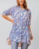 Cezanne Tunic Shirt Dress Semi-Sheer Paisley Print - thumbnail