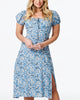 Alba Dress Peasant Style Ditsy Floral Print Blue - thumbnail
