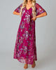 Atlas Sequin Caftan In Red Sangria - thumbnail