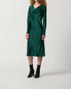 Animal Print Cowl Neck Midi Dress In Green/Blk - thumbnail