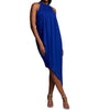 Asymmetrical Pleated Dress In Royal Sapphire - thumbnail