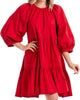 Adriana Bow Dress In Red - thumbnail