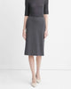 Cozy Wool Fitted Slip Skirt In Heather Charcoal - thumbnail