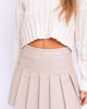 City Streets Faux Leather Skirt In Beige - thumbnail