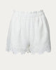 Broderie Anglaise Paperbag Short In White - thumbnail