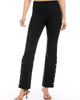 Button Hem Pants In Black - thumbnail