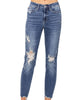 Destroyed High Rise Relaxed Fit Jean In Medium Wash - thumbnail
