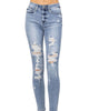 Destroyed Skinny Jean In Bleach Splash - thumbnail