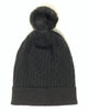Cable Faux Fur Hat In Black - thumbnail