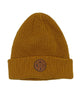 Camping Waffle Knit Cuffed Beanie In Gold - thumbnail