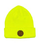 Camping Waffle Knit Cuffed Beanie In Bright Yellow - thumbnail