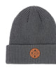 Camping Waffle Knit Cuffed Beanie In Grey - thumbnail