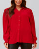 Cindy Shirt Long Puffy Fitted Sleeves Solid - thumbnail