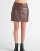 Faux Leather Mini Skirt In Rustic Brown - thumbnail