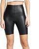Faux Leather Bike Short In Black - thumbnail