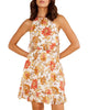 Emilia Mini Dress In White Multi - thumbnail