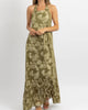 Halter Maxi Dress In Andie Olive, Gold - thumbnail