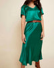 Mabel Bias Skirt In Emerald - thumbnail