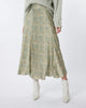 Long Hideaway Print Skirt In Olive - thumbnail