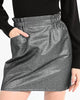 Iridescent Herringbone Mini Skirt In Silver - thumbnail