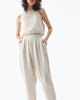 High-Rise Cotton-Gauze Straight-Leg Pants In Beige - thumbnail