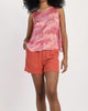 High Waist Scallop Trim Shorts In Pink - thumbnail