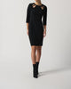 Keyhole Neckline Sheath Dress In Black - thumbnail