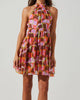 Joetta Mini Dress In Red/Brown Multi - thumbnail