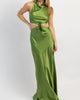 Kate Bow Tie Maxi Dress In Olive - thumbnail