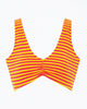 Kim Ruched Variation Bikini Top In Neon Stripe - thumbnail