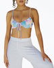 Kylie Retro Ribbed Underwire Bikini Top In Pastel Shapes - thumbnail