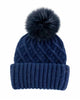Knit Hat With Fur Pom In Navy - thumbnail