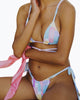 Indigo Retro Ribbed String Bikini Bottom In Pastel Shapes - thumbnail