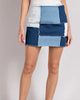 Retro Patchwork Color Block Mini Skirt In Mineral Washed Denim - thumbnail