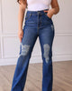 Mid Rise Straight Leg Denim In Medium Wash - thumbnail