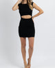 Nights Ribbed Mini Dress In Neon Black - thumbnail