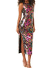 Nakia Sleeveless Sequin Midi Dress In Flora Groove Print - thumbnail